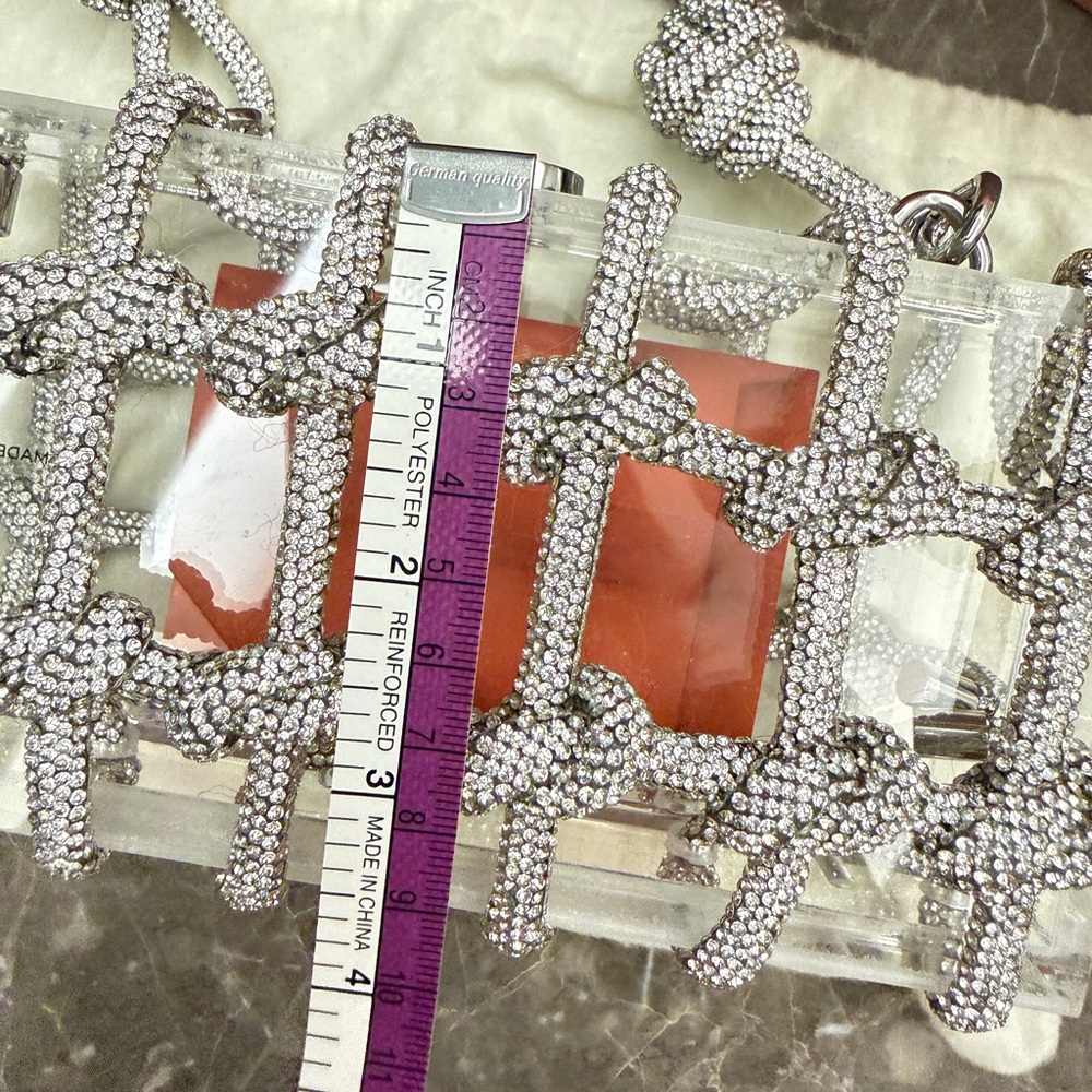 cult gaia Silver Crystal Knotted Acrylic Mini Shoulder Bag - Picture 14 of 14